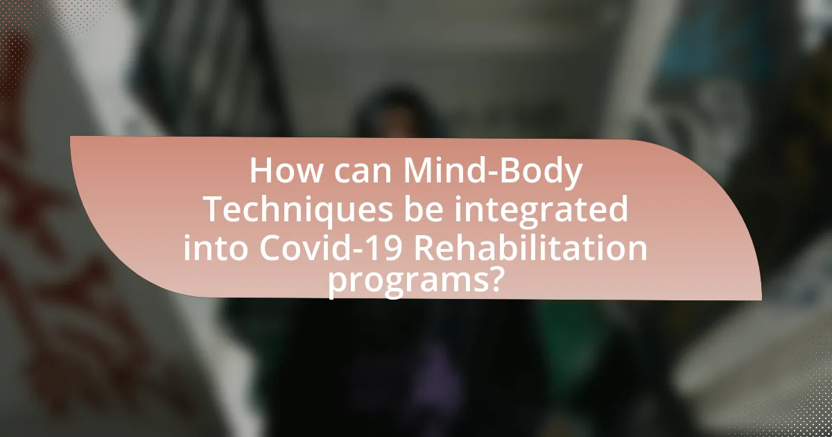 How can Mind-Body Techniques be integrated into Covid-19 Rehabilitation programs?