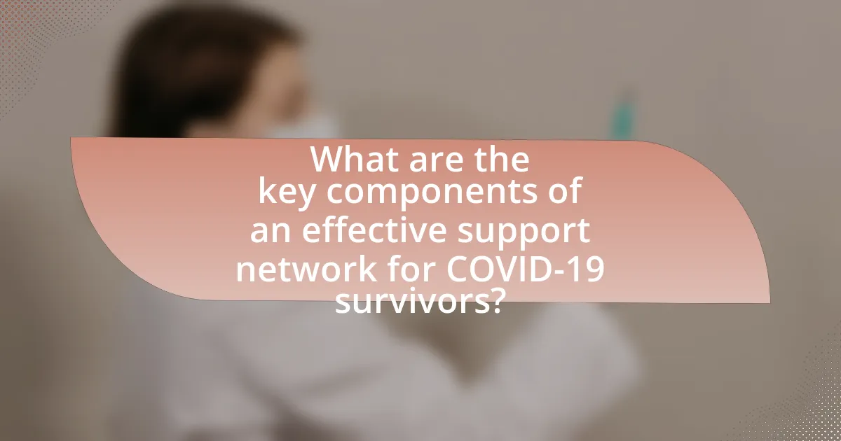 What are the key components of an effective support network for COVID-19 survivors?
