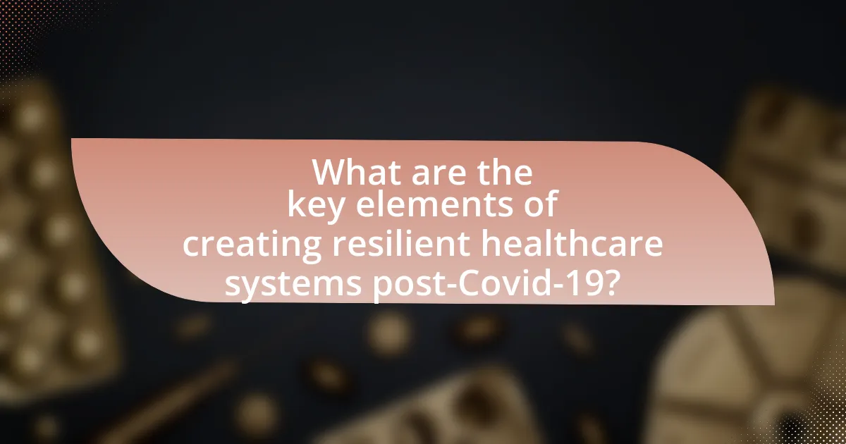 What are the key elements of creating resilient healthcare systems post-Covid-19?