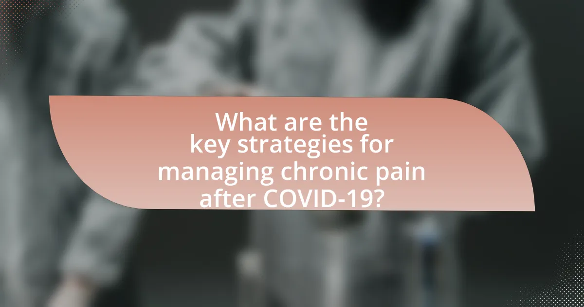 What are the key strategies for managing chronic pain after COVID-19?