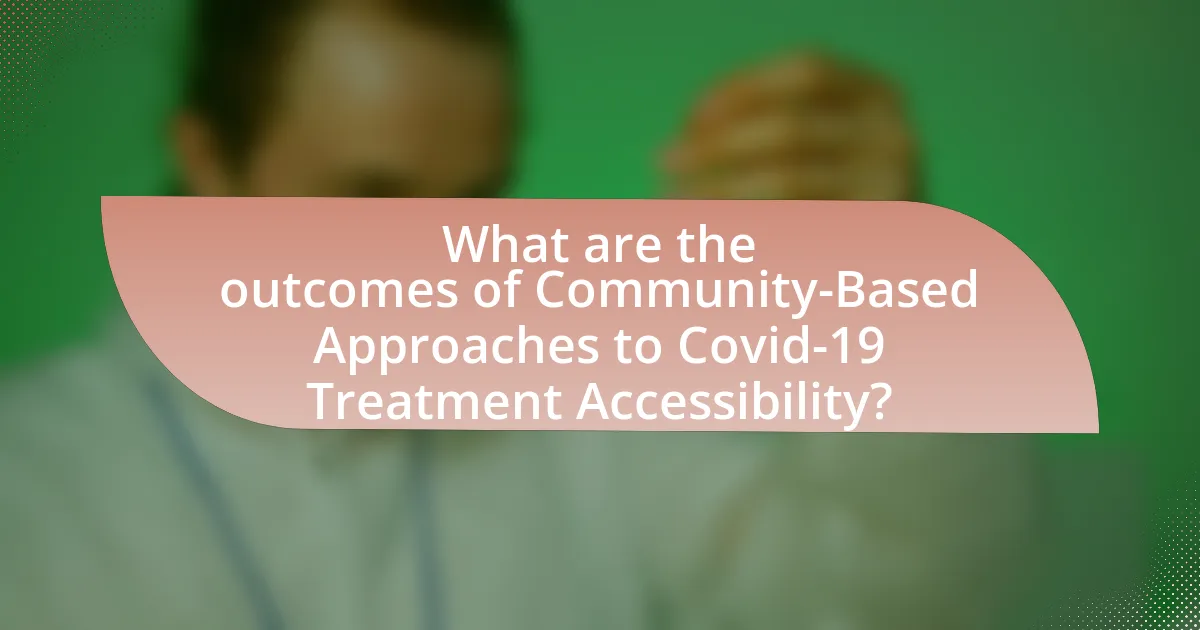 What are the outcomes of Community-Based Approaches to Covid-19 Treatment Accessibility?