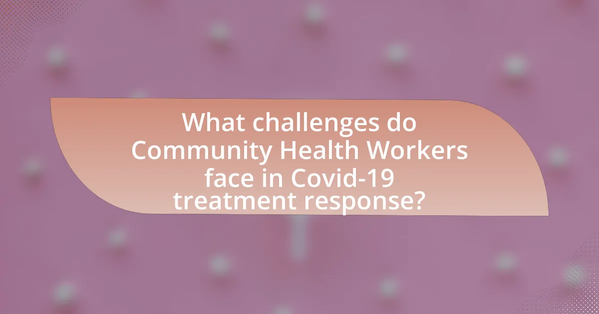 What challenges do Community Health Workers face in Covid-19 treatment response?