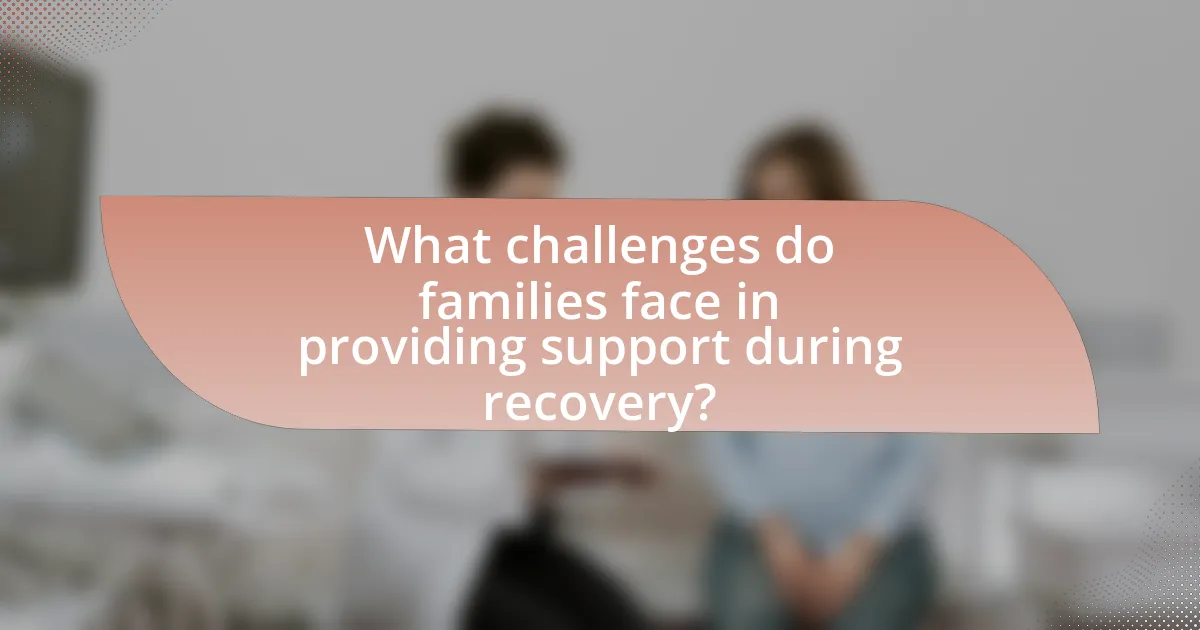 What challenges do families face in providing support during recovery?