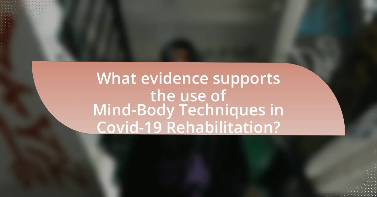 What evidence supports the use of Mind-Body Techniques in Covid-19 Rehabilitation?