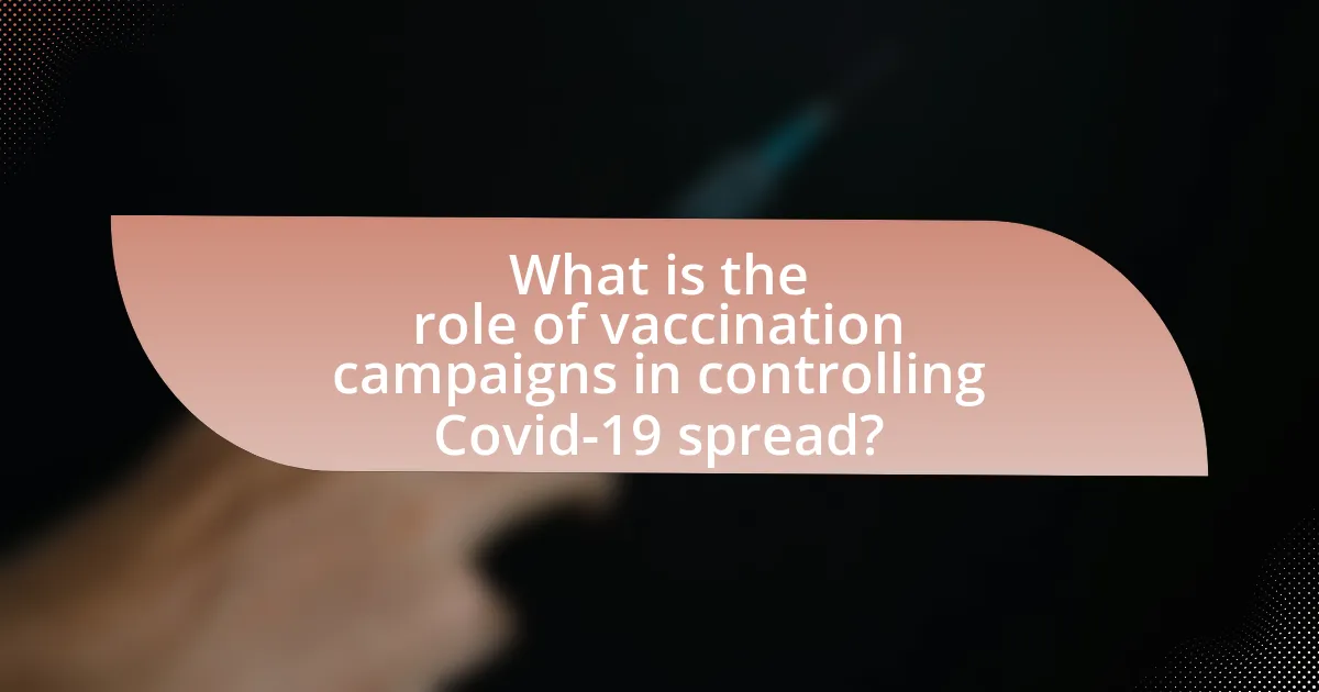 What is the role of vaccination campaigns in controlling Covid-19 spread?